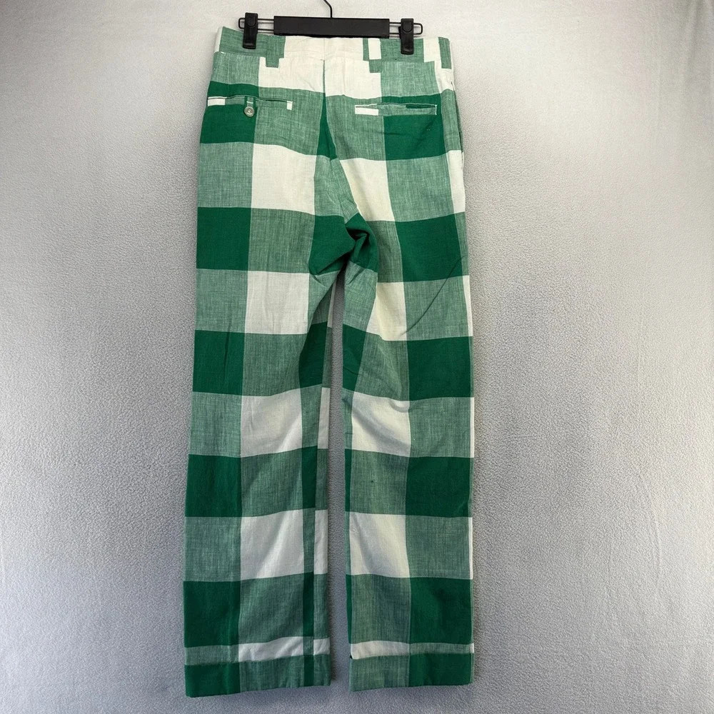 Vintage Trousers Men's 29x30 Green Plaid Wide Leg Talon 70s Connell Lucas Chelf